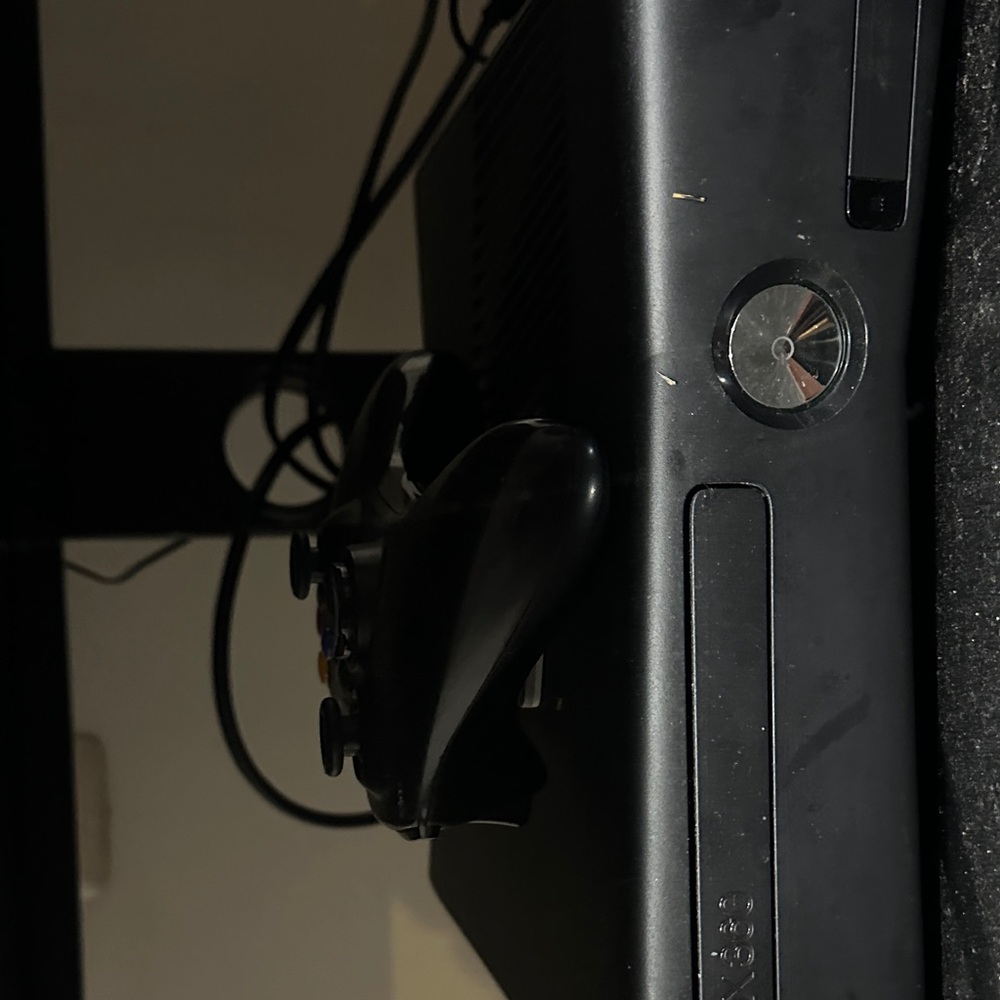 Black Gaming Console with Controller
